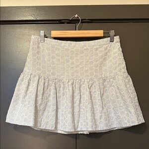 J.Crew White and Blue Patterned Skirt
